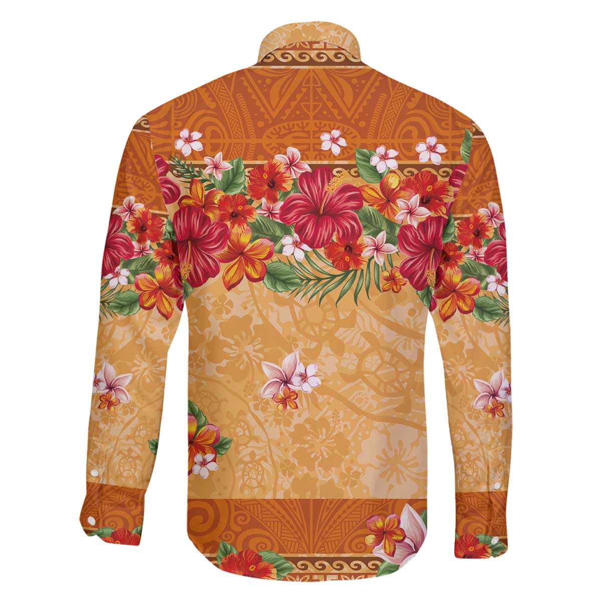 Hawaii Hibiscus Family Matching Off The Shoulder Long Sleeve Dress and Hawaiian Shirt Turtles and Tribal Motifs Vintage Floral Style