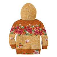 Hawaii Hibiscus Kid Hoodie Turtles and Tribal Motifs Vintage Floral Style