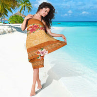 Hawaii Hibiscus Sarong Turtles and Tribal Motifs Vintage Floral Style