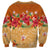 Hawaii Hibiscus Sweatshirt Turtles and Tribal Motifs Vintage Floral Style