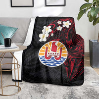 French Polynesia Tiare Day Blanket Seal and Polynesian Pattern