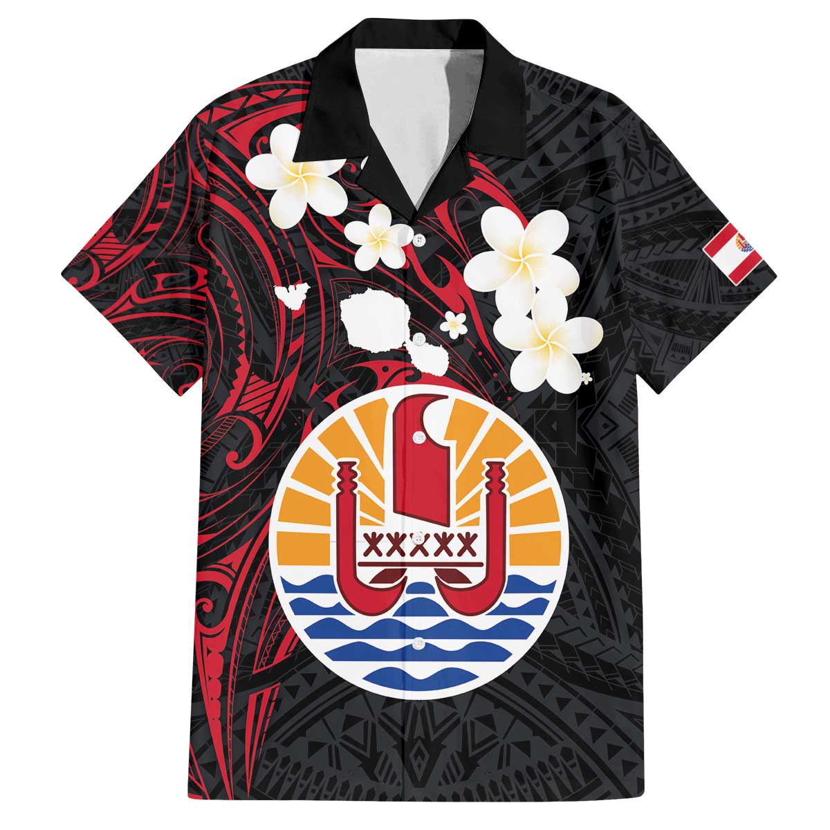 French Polynesia Tiare Day Family Matching Puletasi and Hawaiian Shirt Seal and Polynesian Pattern