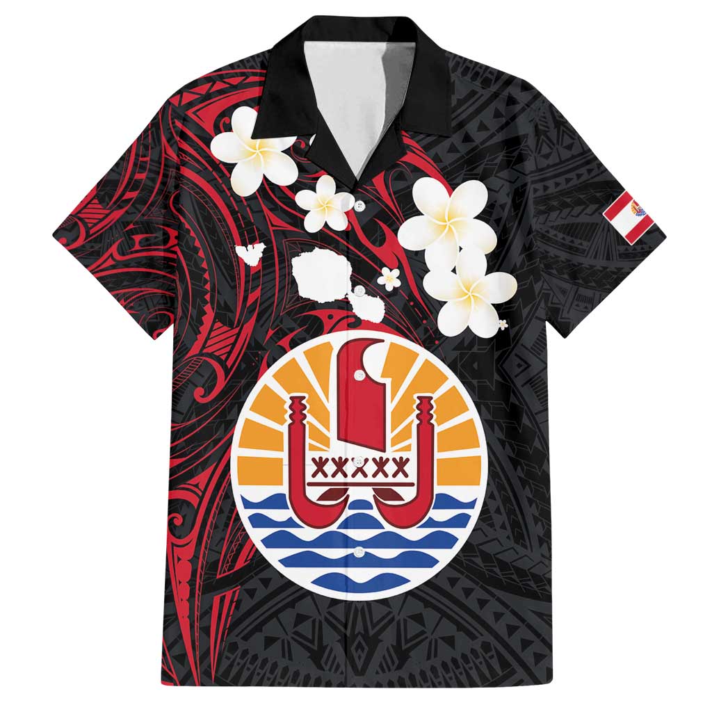 French Polynesia Tiare Day Family Matching Summer Maxi Dress and Hawaiian Shirt Seal and Polynesian Pattern LT03 Dad's Shirt - Short Sleeve Black - Polynesian Pride