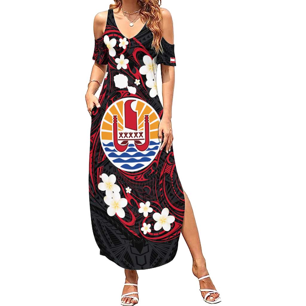 French Polynesia Tiare Day Family Matching Summer Maxi Dress and Hawaiian Shirt Seal and Polynesian Pattern LT03 Mom's Dress Black - Polynesian Pride