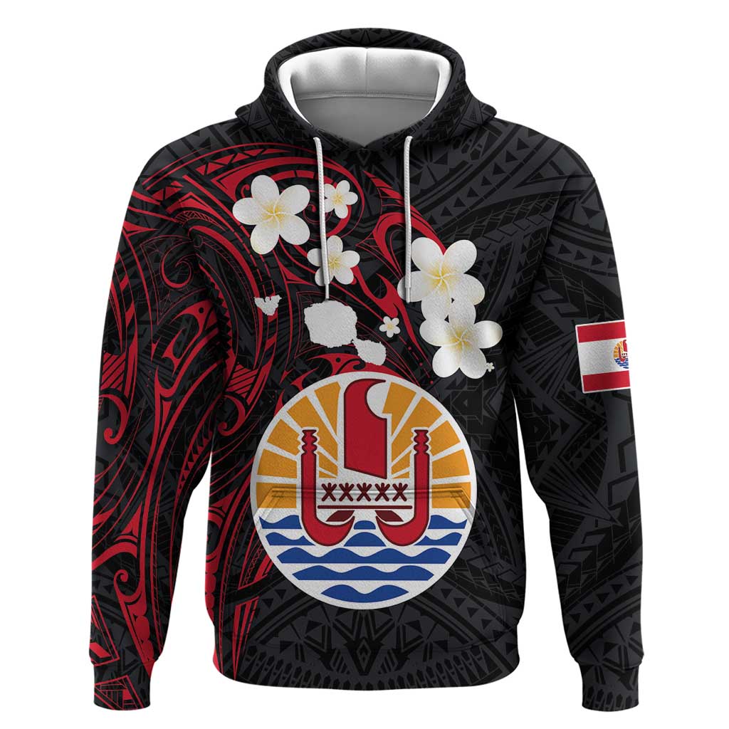 French Polynesia Tiare Day Hoodie Seal and Polynesian Pattern LT03 Pullover Hoodie Black - Polynesian Pride