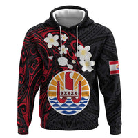 French Polynesia Tiare Day Hoodie Seal and Polynesian Pattern LT03 Pullover Hoodie Black - Polynesian Pride