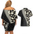 Bula Hibiscus Festival Couples Matching Off Shoulder Short Dress and Hawaiian Shirt Tapa Pattern Half Style