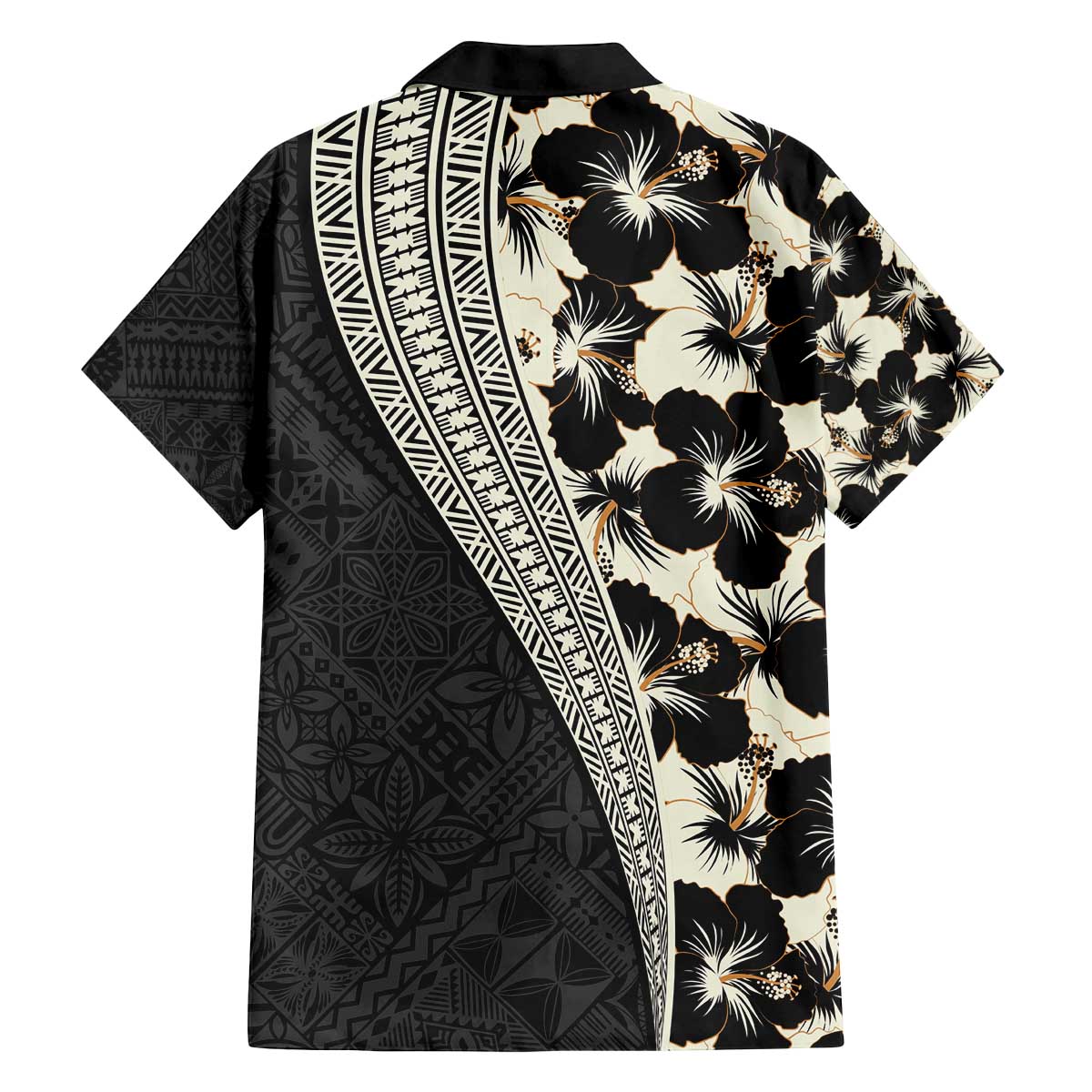 Bula Hibiscus Festival Family Matching Off The Shoulder Long Sleeve Dress and Hawaiian Shirt Tapa Pattern Half Style LT03 - Polynesian Pride