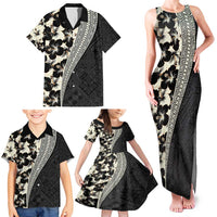 Bula Hibiscus Festival Family Matching Tank Maxi Dress and Hawaiian Shirt Tapa Pattern Half Style