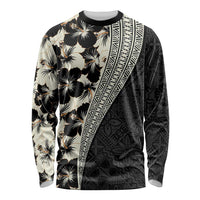 Bula Hibiscus Festival Long Sleeve Shirt Tapa Pattern Half Style LT03 Unisex Beige - Polynesian Pride