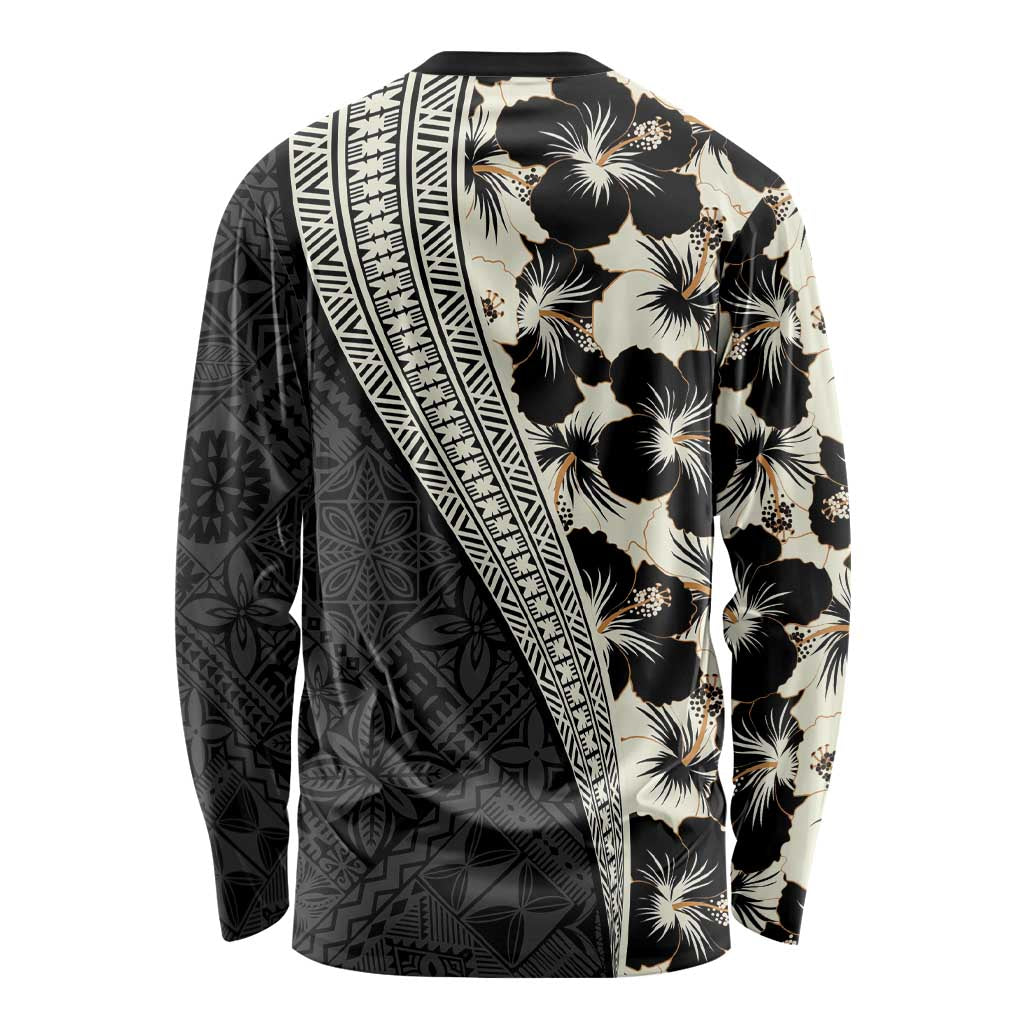 Bula Hibiscus Festival Long Sleeve Shirt Tapa Pattern Half Style LT03 - Polynesian Pride