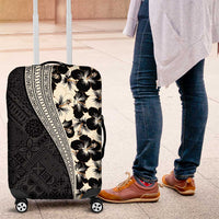 Bula Hibiscus Festival Luggage Cover Tapa Pattern Half Style LT03 Beige - Polynesian Pride