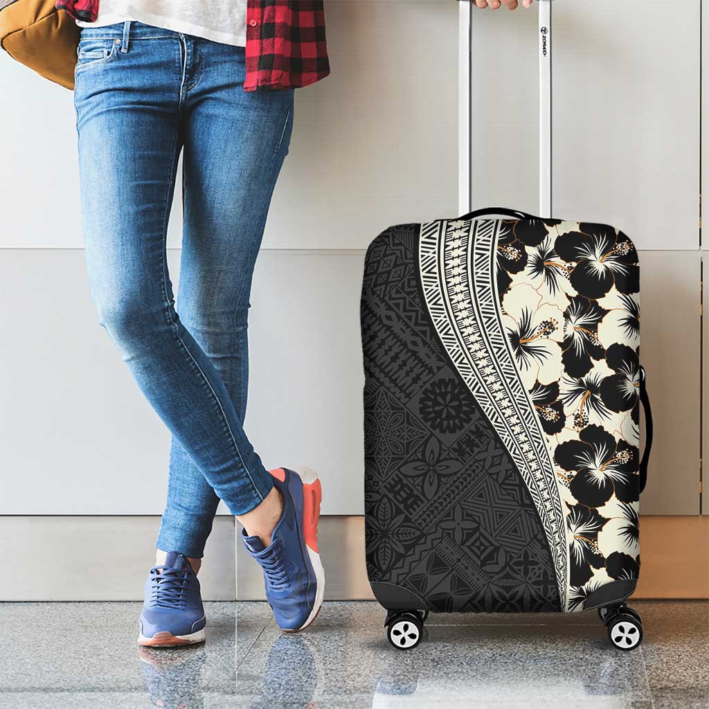 Bula Hibiscus Festival Luggage Cover Tapa Pattern Half Style LT03 - Polynesian Pride
