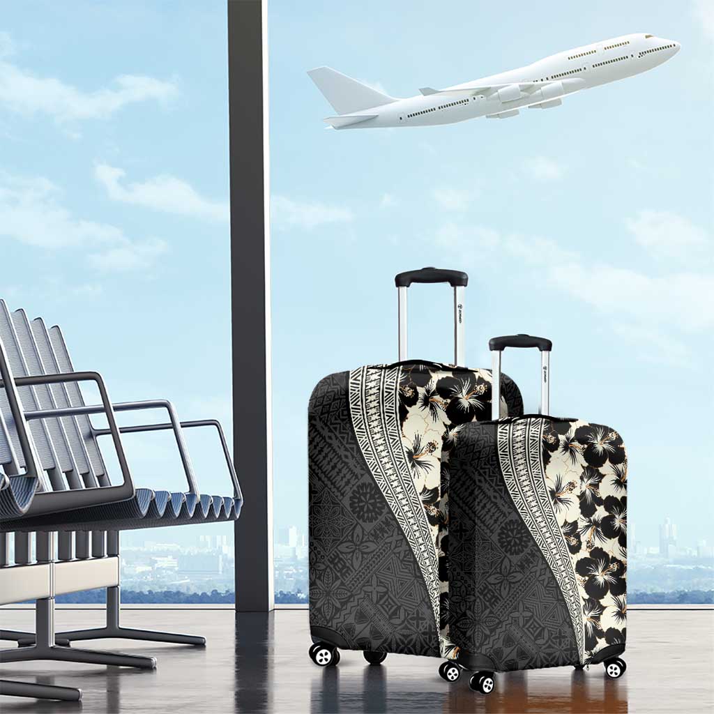 Bula Hibiscus Festival Luggage Cover Tapa Pattern Half Style LT03 - Polynesian Pride