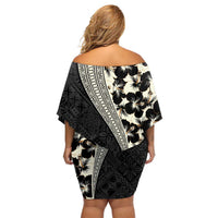 Bula Hibiscus Festival Off Shoulder Short Dress Tapa Pattern Half Style