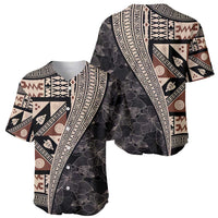 Bula Hibiscus Festival Baseball Jersey Fijian Masi Pattern Half Style