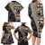 Bula Hibiscus Festival Family Matching Long Sleeve Bodycon Dress and Hawaiian Shirt Fijian Masi Pattern Half Style