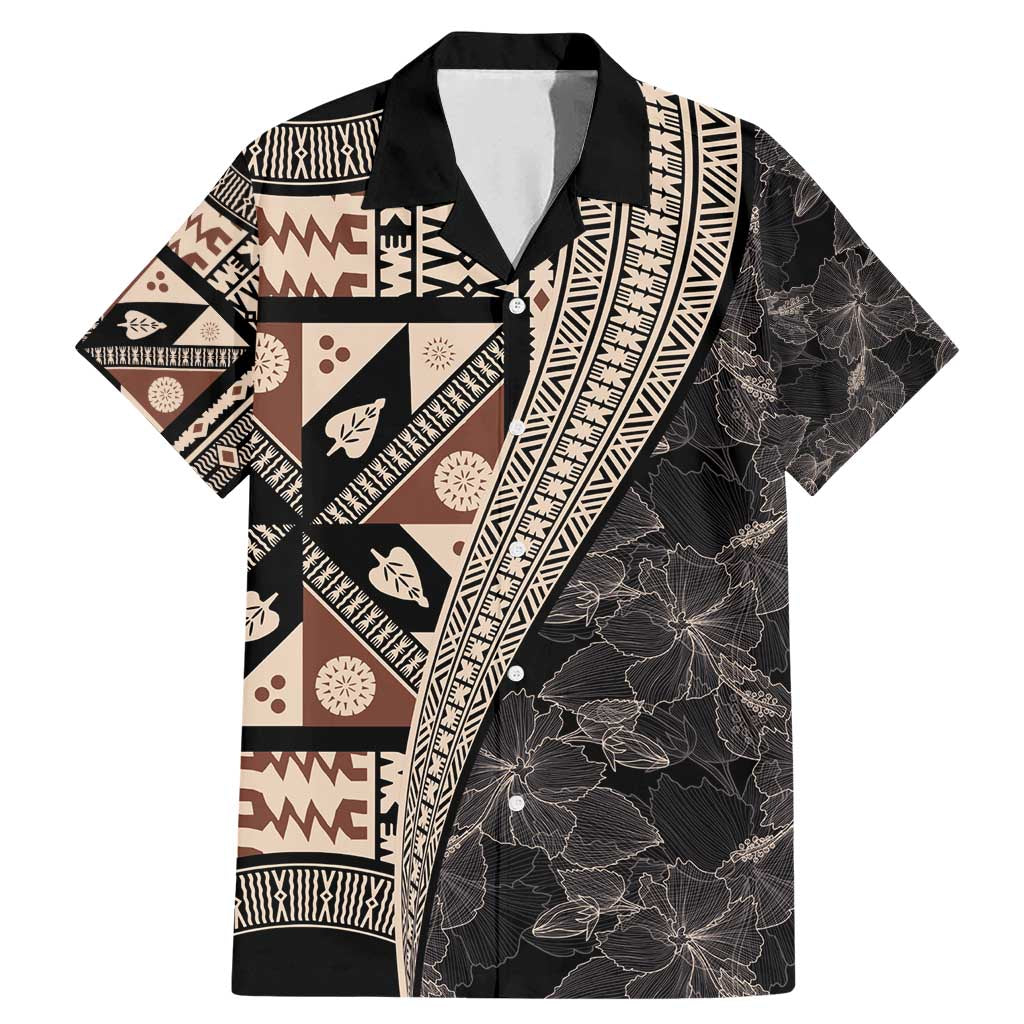 Bula Hibiscus Festival Family Matching Mermaid Dress and Hawaiian Shirt Fijian Masi Pattern Half Style