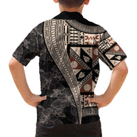 Bula Hibiscus Festival Family Matching Off Shoulder Short Dress and Hawaiian Shirt Fijian Masi Pattern Half Style LT03 - Polynesian Pride