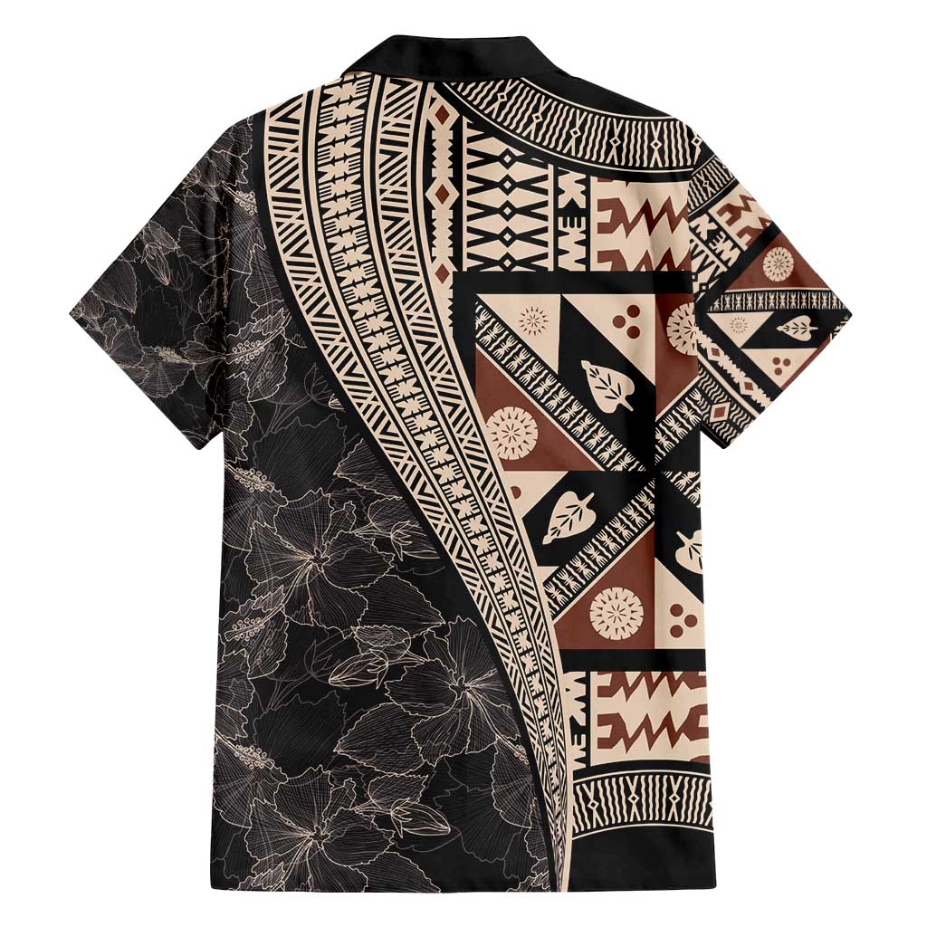Bula Hibiscus Festival Family Matching Off Shoulder Short Dress and Hawaiian Shirt Fijian Masi Pattern Half Style LT03 - Polynesian Pride