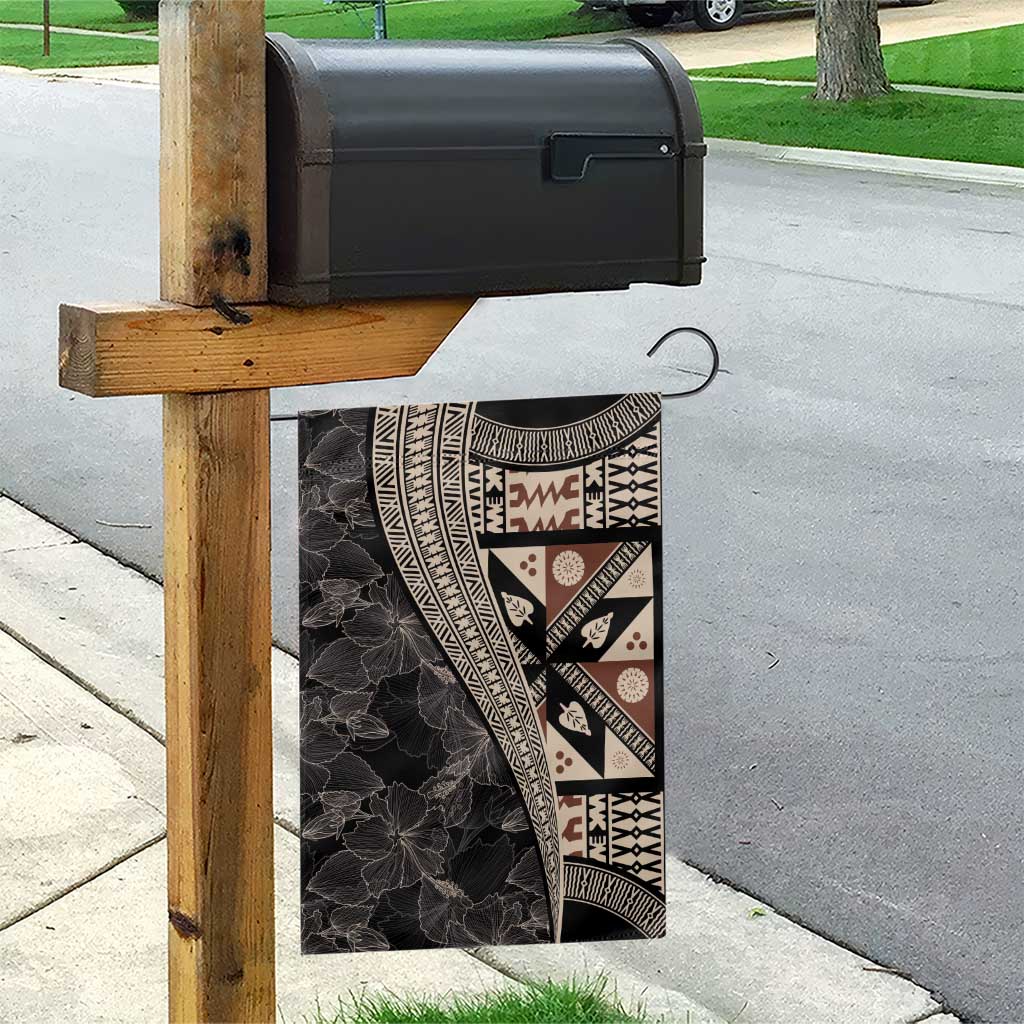 Bula Hibiscus Festival Garden Flag Fijian Masi Pattern Half Style