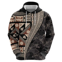 Bula Hibiscus Festival Hoodie Fijian Masi Pattern Half Style LT03 - Polynesian Pride