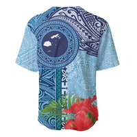 Fiji Day Baseball Jersey Tapa Pattern and Hibiscus Flower LT03 - Polynesian Pride