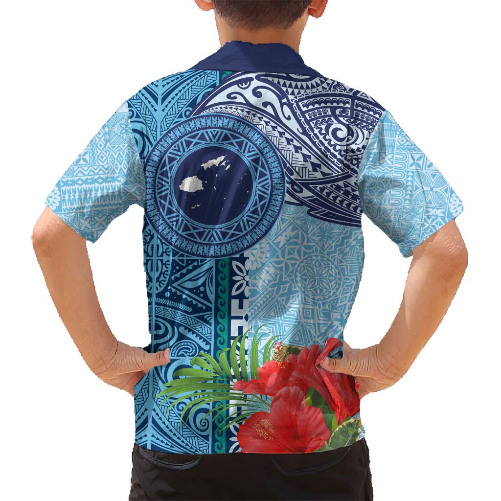 Fiji Day Family Matching Off Shoulder Short Dress and Hawaiian Shirt Tapa Pattern and Hibiscus Flower LT03 - Polynesian Pride
