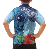 Fiji Day Family Matching Off Shoulder Short Dress and Hawaiian Shirt Tapa Pattern and Hibiscus Flower LT03 - Polynesian Pride