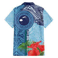 Fiji Day Family Matching Off Shoulder Short Dress and Hawaiian Shirt Tapa Pattern and Hibiscus Flower LT03 - Polynesian Pride