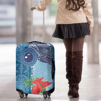 Fiji Day Luggage Cover Tapa Pattern and Hibiscus Flower