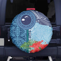 Fiji Day Spare Tire Cover Tapa Pattern and Hibiscus Flower