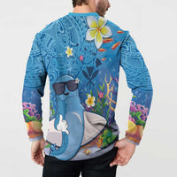 Aloha Hawaiian Monk Seal Button Sweatshirt Polynesian Tattoo The Ocean and Undersea Vibe LT03 - Polynesian Pride