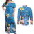 Aloha Hawaiian Monk Seal Couples Matching Off Shoulder Maxi Dress and Long Sleeve Button Shirt Polynesian Tattoo The Ocean and Undersea Vibe