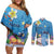 Aloha Hawaiian Monk Seal Couples Matching Off Shoulder Short Dress and Long Sleeve Button Shirt Polynesian Tattoo The Ocean and Undersea Vibe
