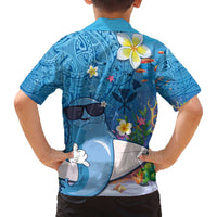 Aloha Hawaiian Monk Seal Family Matching Off The Shoulder Long Sleeve Dress and Hawaiian Shirt Polynesian Tattoo The Ocean and Undersea Vibe LT03 - Polynesian Pride