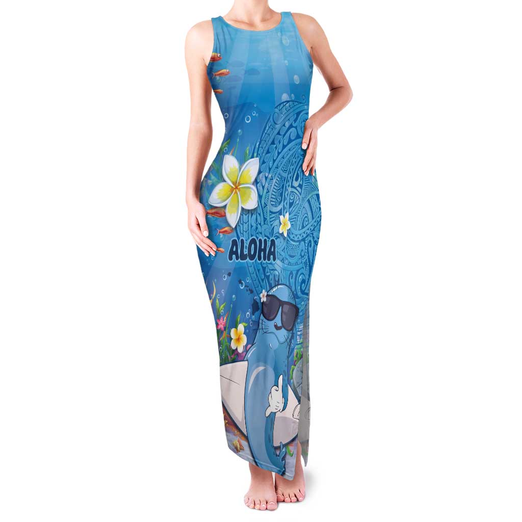 Aloha Hawaiian Monk Seal Family Matching Tank Maxi Dress and Hawaiian Shirt Polynesian Tattoo The Ocean and Undersea Vibe