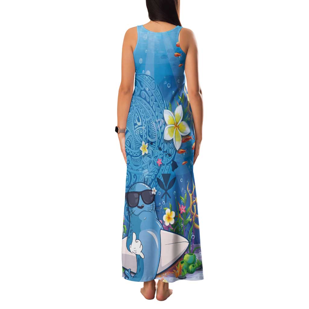 Aloha Hawaiian Monk Seal Family Matching Tank Maxi Dress and Hawaiian Shirt Polynesian Tattoo The Ocean and Undersea Vibe