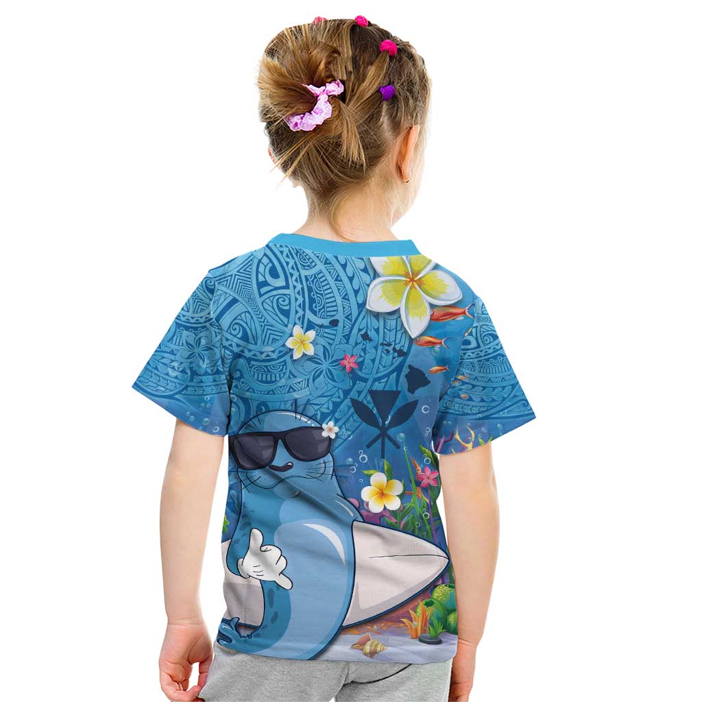 Aloha Hawaiian Monk Seal Kid T Shirt Polynesian Tattoo The Ocean and Undersea Vibe
