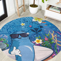 Aloha Hawaiian Monk Seal Round Carpet Polynesian Tattoo The Ocean and Undersea Vibe LT03 Blue - Polynesian Pride
