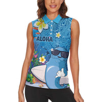 Aloha Hawaiian Monk Seal Women Sleeveless Polo Shirt Polynesian Tattoo The Ocean and Undersea Vibe