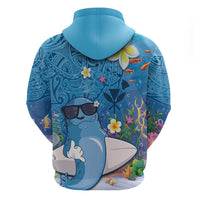 Aloha Hawaiian Monk Seal Zip Hoodie Polynesian Tattoo The Ocean and Undersea Vibe