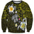 Hawaiian Turtle and Plumeria Sweatshirt Polynesian Tattoo and Tribal Elements Pattern Yellow Color