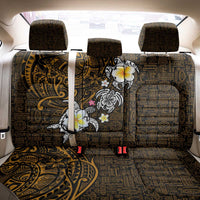 Hawaiian Turtle and Plumeria Back Car Seat Cover Polynesian Tattoo and Tribal Elements Pattern Orange Color LT03 - Polynesian Pride