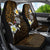 Hawaiian Turtle and Plumeria Car Seat Cover Polynesian Tattoo and Tribal Elements Pattern Orange Color