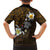 Hawaiian Turtle and Plumeria Family Matching Tank Maxi Dress and Hawaiian Shirt Polynesian Tattoo and Tribal Elements Pattern Orange Color