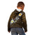 Hawaiian Turtle and Plumeria Kid Hoodie Polynesian Tattoo and Tribal Elements Pattern Orange Color
