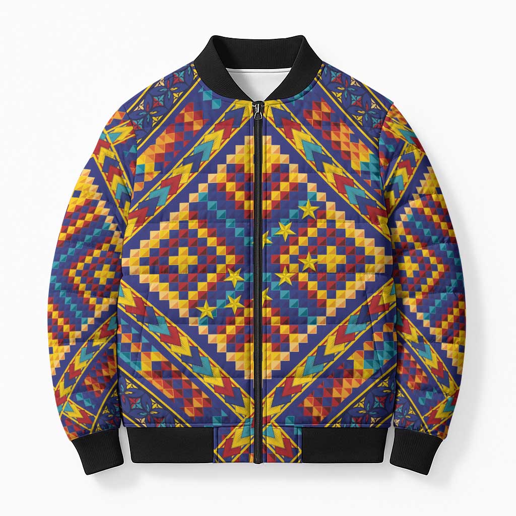 Kolose-Tuvalu Crochet Bomber Puffer Jacket with Polynesian and Pacific Tattoos - Polynesian Pride