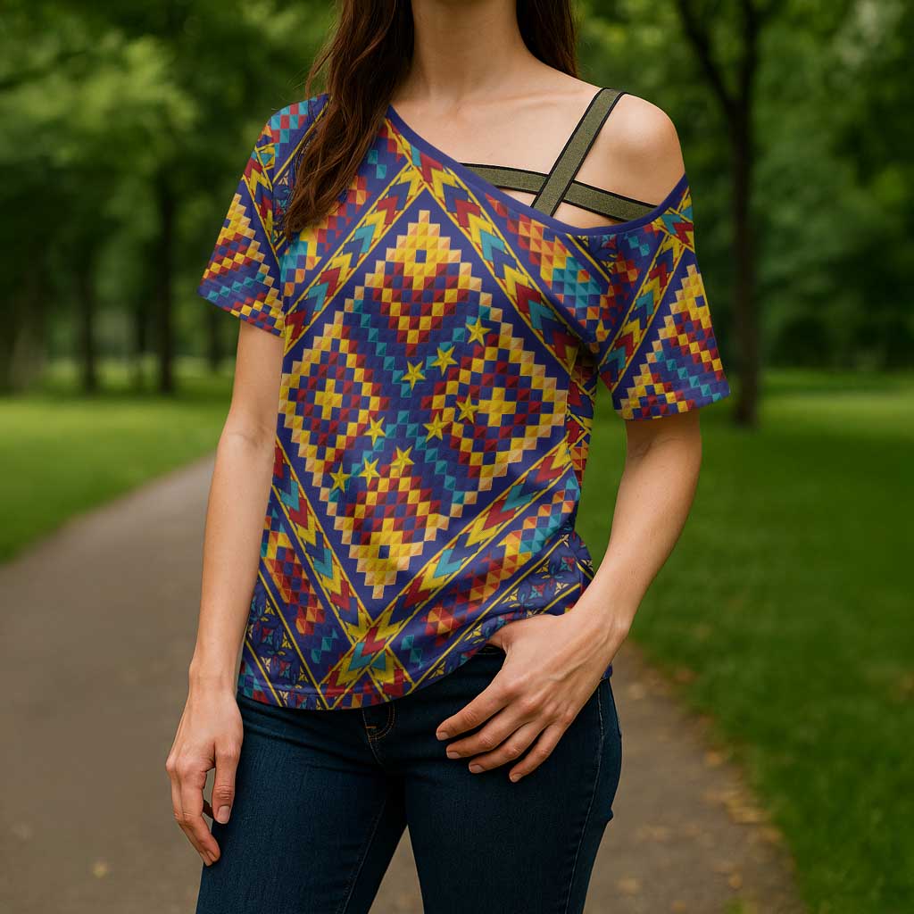 Kolose-Tuvalu Crochet Cross Shoulder Shirt with Polynesian and Pacific Tattoos - Polynesian Pride