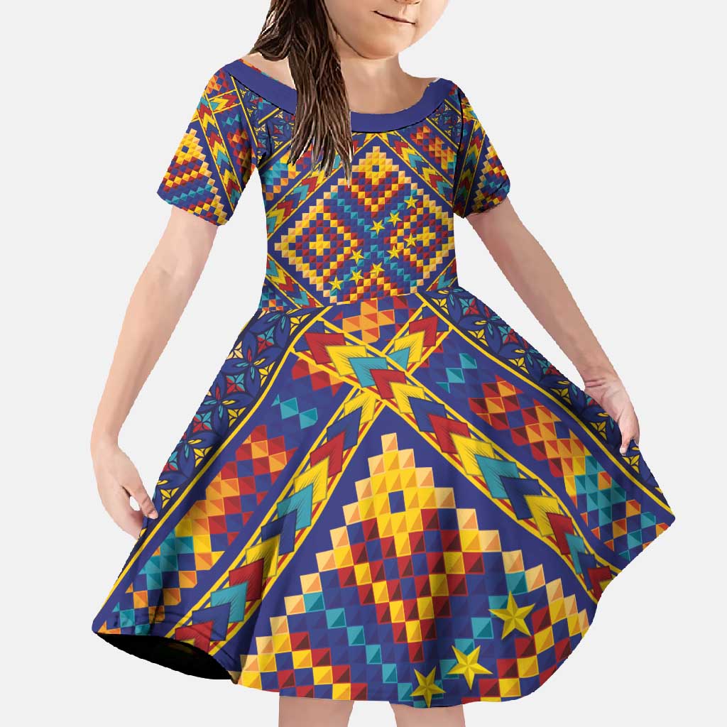 Kolose-Tuvalu Crochet Family Matching Off Shoulder Maxi Dress and Hawaiian Shirt with Polynesian and Pacific Tattoos - Polynesian Pride